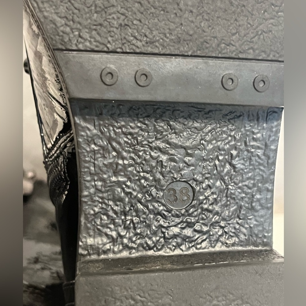 Women's Patent Leather Sz 7 / EU38 Black Combat Boots‎ Platform Lace Up Grunge - Picture 13 of 14